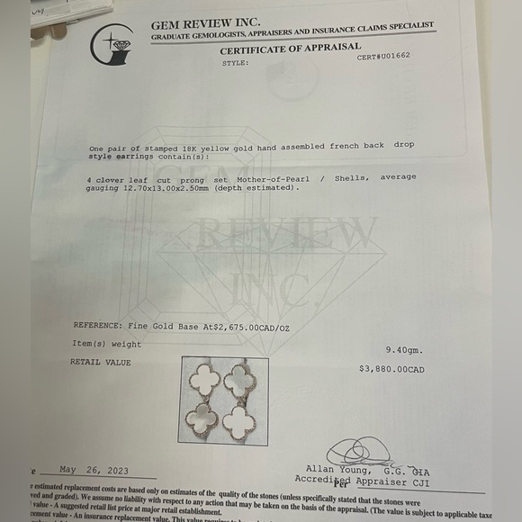 French Back Drop earring - Picture 5 of 5